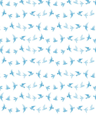 Blackout roller blind for window Blue birds