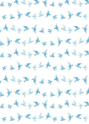 Blackout roller blind for window Blue birds