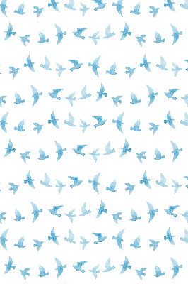 Blackout roller blind for window Blue birds