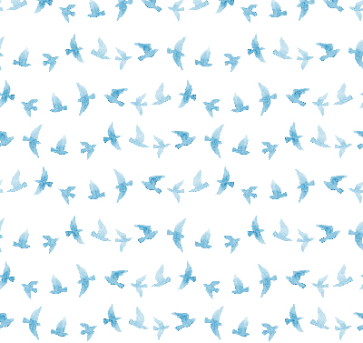 Blackout roller blind for window Blue birds