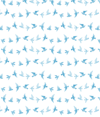 Blackout roller blind for window Blue birds