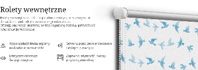 Blackout roller blind for window Blue birds