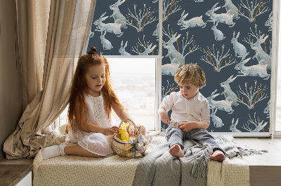 Blackout roller blind Rabbits and Sticks