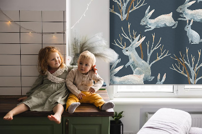 Blackout roller blind Rabbits and Sticks