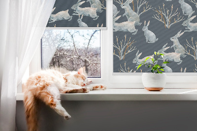 Blackout roller blind Rabbits and Sticks