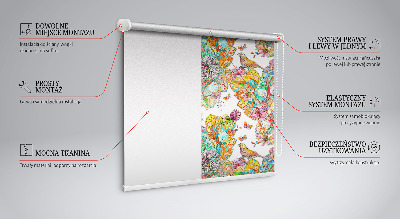 Blackout roller blind for window Colorful pattern of nature