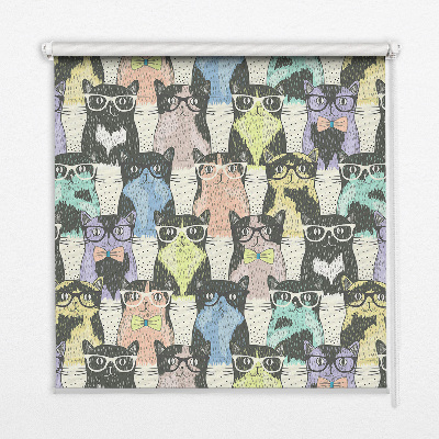 Fabric roller blind for window Cats