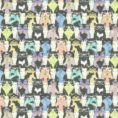 Fabric roller blind for window Cats