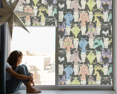 Fabric roller blind for window Cats