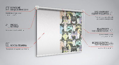 Fabric roller blind for window Cats