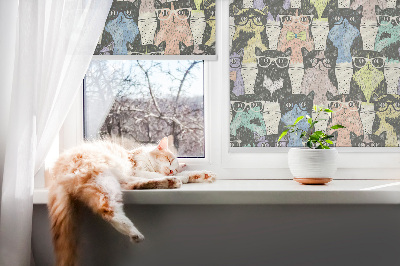 Fabric roller blind for window Cats
