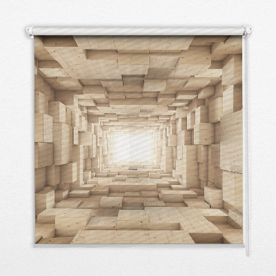 Blackout roller blind 3d wooden hole