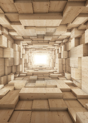 Blackout roller blind 3d wooden hole