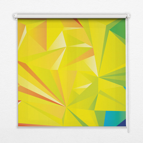 Blackout roller blind for window Colorful origami pattern