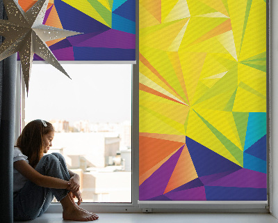 Blackout roller blind for window Colorful origami pattern