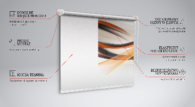 Fabric roller blind for window Orange line pattern