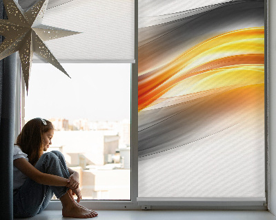 Blackout roller blind Orange waves