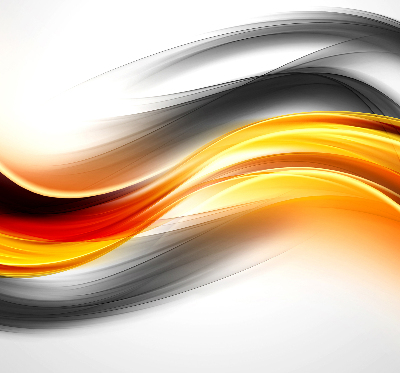 Blackout roller blind Orange waves
