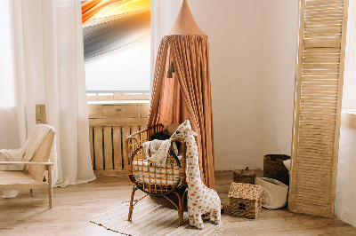 Blackout roller blind Orange waves