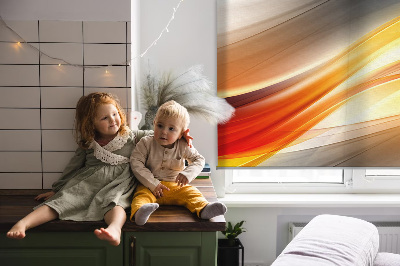 Blackout roller blind Orange waves