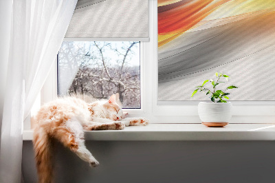 Blackout roller blind Orange waves