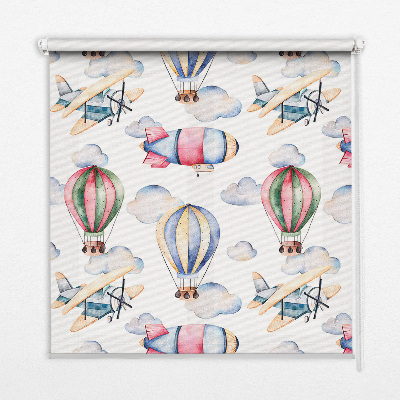 Fabric roller blind for window Airships and balloons