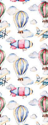Fabric roller blind for window Airships and balloons