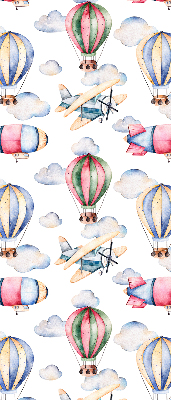 Fabric roller blind for window Airships and balloons