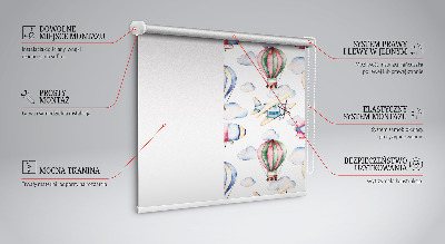 Fabric roller blind for window Airships and balloons