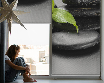 Blackout roller blind for window Orchid on the stones