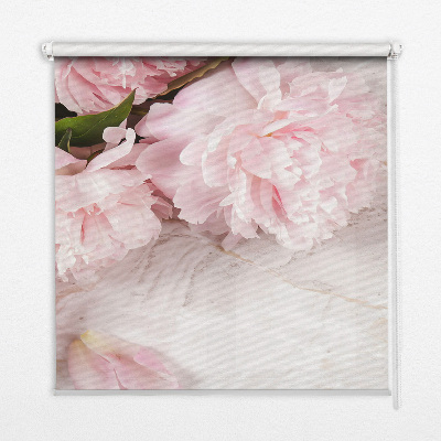 Fabric roller blind for window Flowers