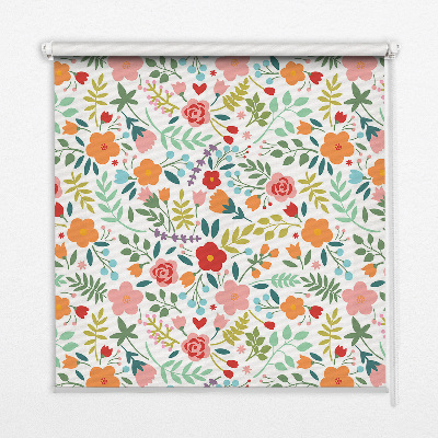 Blackout roller blind Painted flowers