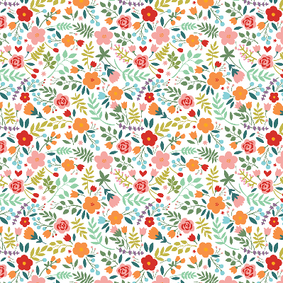 Blackout roller blind Painted flowers