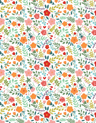 Blackout roller blind Painted flowers