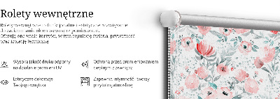 Blackout roller blind for window Pink poppy