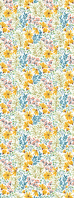 Fabric roller blind for window Flowers