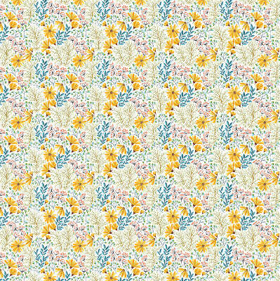 Fabric roller blind for window Flowers