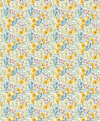 Fabric roller blind for window Flowers