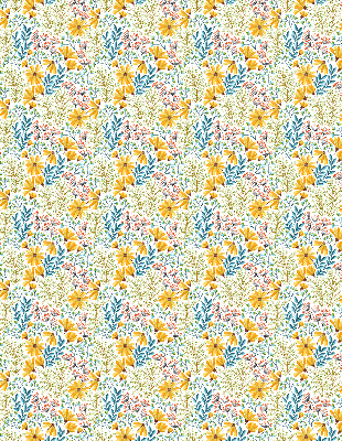Fabric roller blind for window Flowers