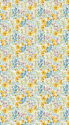 Fabric roller blind for window Flowers