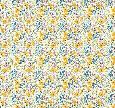 Fabric roller blind for window Flowers