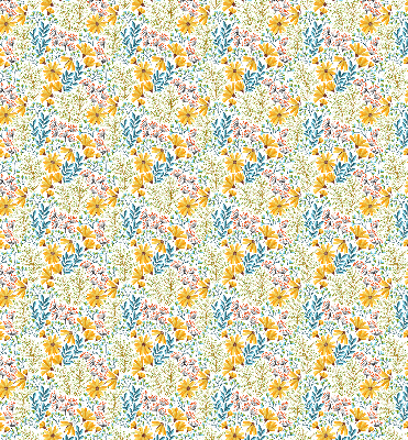 Fabric roller blind for window Flowers