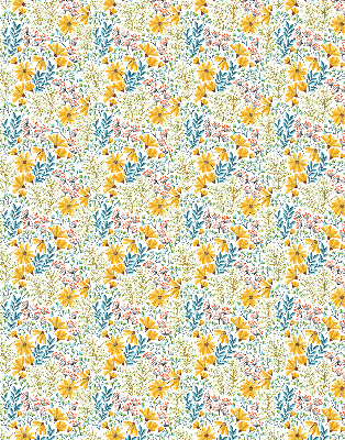 Fabric roller blind for window Flowers