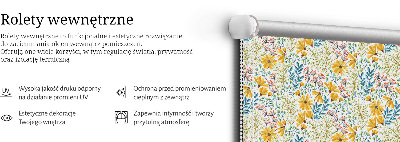Fabric roller blind for window Flowers
