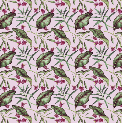 Blackout roller blind Tropical leaves