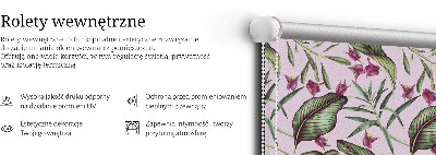 Blackout roller blind Tropical leaves