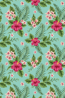 Fabric roller blind for window Exotic plants