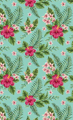 Fabric roller blind for window Exotic plants