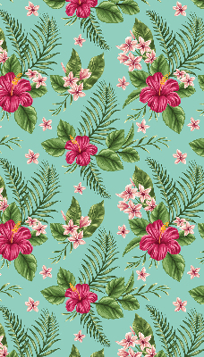 Fabric roller blind for window Exotic plants