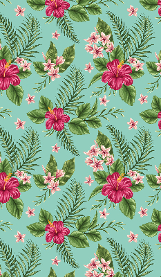 Fabric roller blind for window Exotic plants